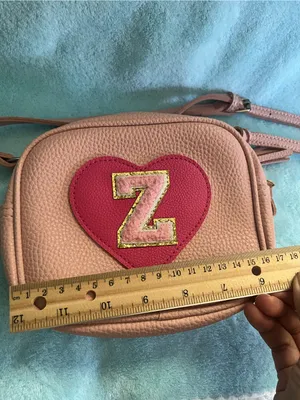 Pink Heart Patch Crossbody Camera Bag with 'Z' Accent thumbnail 7