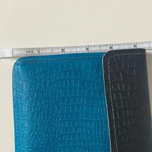 Leather clutch handmade hand dyed‎ textured blue black modern clean bag Soy Nica thumbnail 7