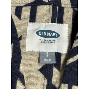 Old Navy Women Long Jacket Open Front Aztec Southwestern Country Size Small Blue thumbnail 3