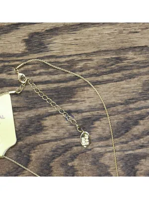 NWT Time and Tru Round Marble Gemstone Pendant Necklace Gold / Yellow 18" + 3" thumbnail 4