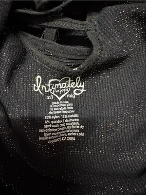 Free People Intimately Shimmer/Sparkle Tank Top W/ Lace -Up Back Size Med/Lg thumbnail 2