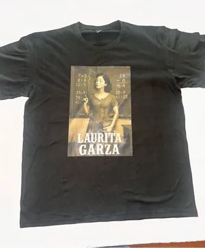 Laurita Garza Graphic Tee - Black with Sepia Print thumbnail 1