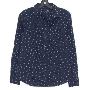 Tommy Hilfiger Top Anchor Nautical Preppy Coastal Academia Button Up Blue Small thumbnail 1