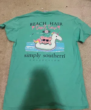 Blue/ Green Simply Southern T- Shirt thumbnail 3