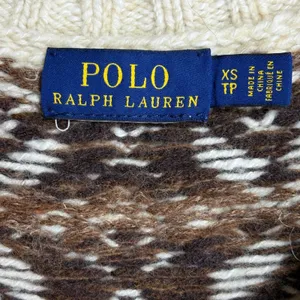 Polo Ralph Lauren Cable Knit Fair Isle Wool‎ Sweater XS Nordic Sample Rare thumbnail 5
