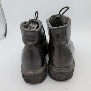 Ecco Crepetray Black Leather Faux Fur Lined Lace Up Ankle Boots EU 40 US 9-9.5 thumbnail 5