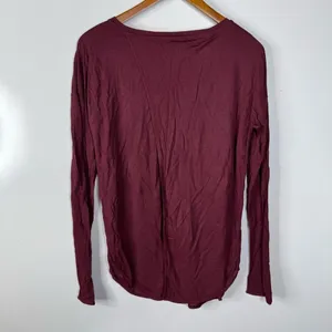 Wilfred Burgundy Crossover Back Long Sleeve Shirt Size‎ Small thumbnail 2