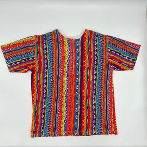 Vintage 90s Shirt Stripes Eclectic Geometric Funky Pattern Top Women Size Medium thumbnail 3