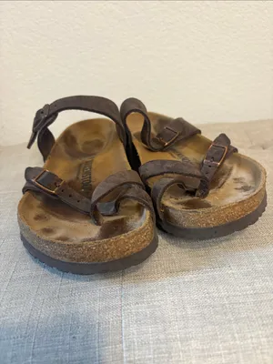 Birkenstock Dark Brown Suede Crisscross Strap Sandals size 40 thumbnail 2
