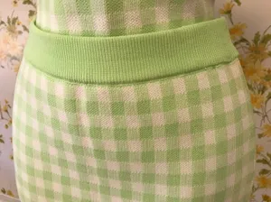 NWOT gingham knit skirt set in lime green size M thumbnail 8