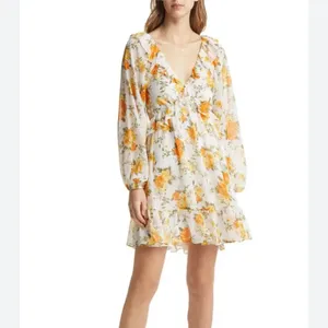 VICI Floral Long Sleeve Cutout Chiffon Babydoll Dress NWT Size XL‎ thumbnail 2