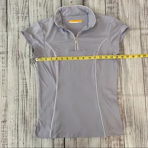 Lucy Lilac Quarter Zip Short Sleeve Athletic Top. thumbnail 6