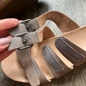 Dansko Allyson Textured Nubuck Leather Sandals in Stone Size 40 Slip On Slides thumbnail 12