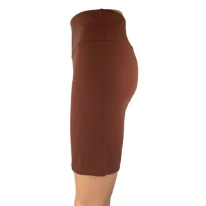 Vitality Women's Brown High Waisted Yoga Running Athletic Biker Shorts Size L thumbnail 2