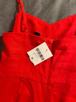 Forever 21 Red Romper Low Cut In Front thumbnail 3