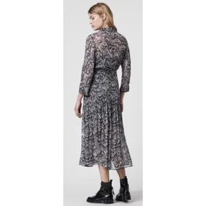 AllSaints Eley‎ Rosey dress featuring a sheer dark floral print Size 6 thumbnail 2