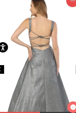Beautiful Silver Prom Dress NWT thumbnail 2