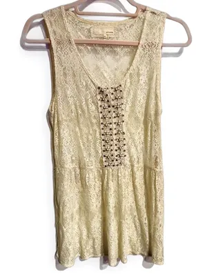 A’Reve, lace and bead embellished camisole, woman’s size medium thumbnail 1