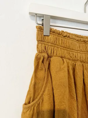 Anthropologie Daily Practice Kimberly Shorts Small Smocked Waist Pocket Pilates‎ Sporty Chic thumbnail 5