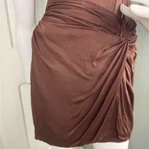 Zara Brown Satin Corset w/Mock Wrap Attached Skirt Sold Out Size Medium. H46 thumbnail 12