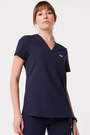 Figs Women’s Catarina Scrub Top V-Neck Shortsleeve in Navy S thumbnail 1