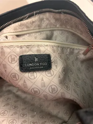 London Fog Black Pebbled Leather Shoulder Bag Preowned thumbnail 6
