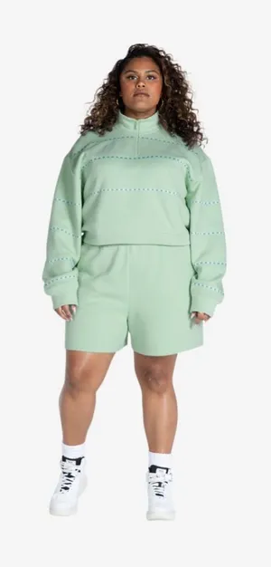 Melody Ehsani Mint Green Logo Fleece Pullover & Shorts Full Set Size 3X thumbnail 1