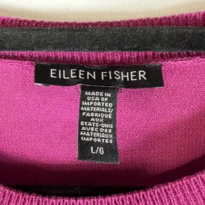 Eileen Fisher 100% Organic Linen Women's Purple Long Sleeve Sweater Size‎ Large thumbnail 4