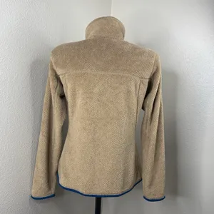 PATAGONIA Re-Tool T-Snap Pullover Sz S Tan Brown Blue Fleece Sweater Half-Snap thumbnail 6