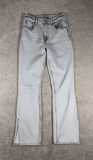 Abercrombie Fitch The Slim Straight Ultra High Rise Light Wash Denim Jeans 27/4s thumbnail 1