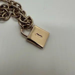 Guess Gold Chain Necklace with Padlock Pendant thumbnail 4