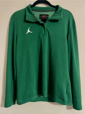 Nike Jordan Dri-fit Jumpman 1/4 Zip Long Sleeve Green Top DQ7917 Women’s Sz L thumbnail 1