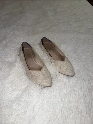 Rothy’s Pointed Toe Beige Flat Shoes Women size 8.5 Snakeskin thumbnail 2