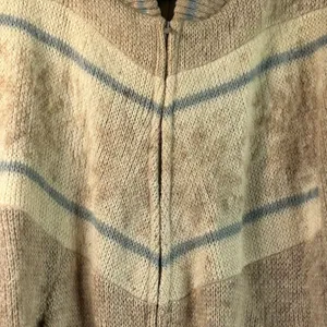 Eider Knit Wool Full Zip Cardigan Sweater Womens Large Tan Icelandic Scotland thumbnail 5