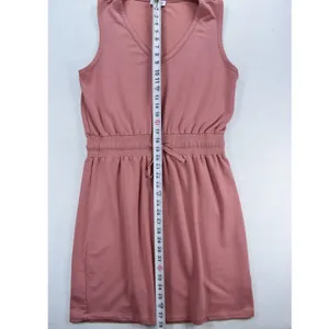 Evereve Womens Sleeveless V-Neck Drawstring Waist Knit Dress Pink Size L thumbnail 8