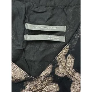 Anthropologie Gold Foil Metallic Tunic Dress Women’s Small thumbnail 3