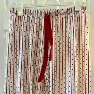Saving Grace Smocks Women's Red and White Striped Holiday Pajama Pants Large thumbnail 2