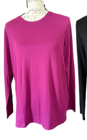 Skechers Go Walk Long Sleeve Activewear Shirts Magenta Black Set Size Medium thumbnail 1