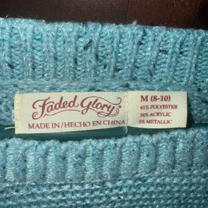 Faded Glory Women's Light Blue Crew Neck Sweater thumbnail 2