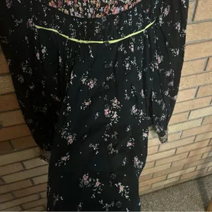 Free People Paloma Printed Long Sleeve Blouse Floral Flowy Button Up Size Small thumbnail 4