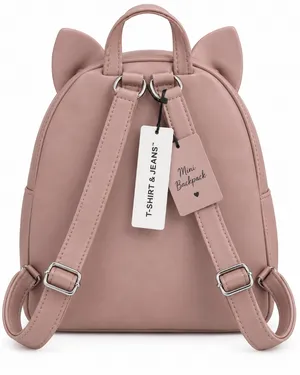 T-Shirt & Jeans Cat Perf Silhouette Backpack Mauve Plum NWT thumbnail 2