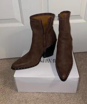 Charles by Charles David brown pointed toe ankle boots thumbnail 1