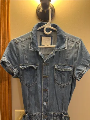 Habitual Denim Blue Short-Sleeve Utility One-Piece thumbnail 4