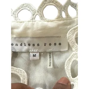 Endless Rose Lace Trim Crochet Mini Dress Sleeveless White Size M NWOT Romantic thumbnail 9