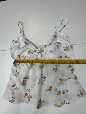 Abercrombie & Fitch White Floral Tie-Front Cami size XS thumbnail 7