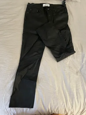ZARA Black Leather Pants thumbnail 1