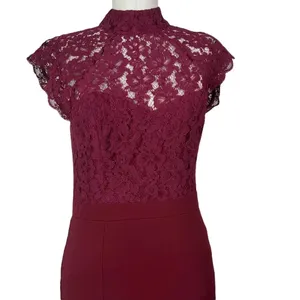 Lulus Crazy About You Burgundy Backless Lace‎ Maxi Dress Size Medium thumbnail 3