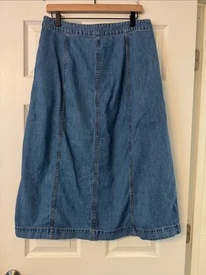 Madewell Blue Button-Front Denim Midi Skirt thumbnail 4