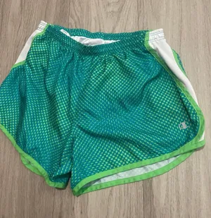 Champion Women's Teal and Lime Mesh Athletic Shorts thumbnail 1