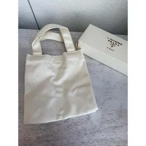 NIB Prada L'Homme White Canvas Tote thumbnail 4